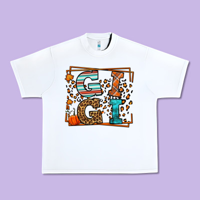 Fall Autumn Leopard Gigi Urban Heavy Tee Designed By Lillyallendesigns