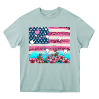 Arona american flag and teeth with flowers Heavy Core Tee - AdoDesignShop