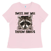 Bubblegum Pink sweet but will throw hands Ladies Tee - MaliasSmallBusiness