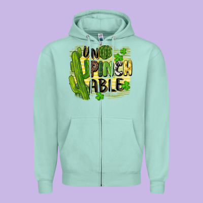 St. Patrick's Un Pinch Able Zipper Hoodie Designed By Cowgirlartshop