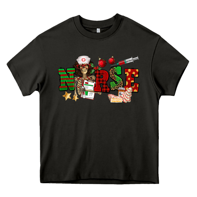 Christmas Nurse Heavy Core Tee by NancyCooperArtShop | Teevron