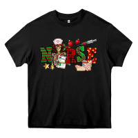 Black Christmas Nurse Heavy Core Tee - NancyCooperArtShop