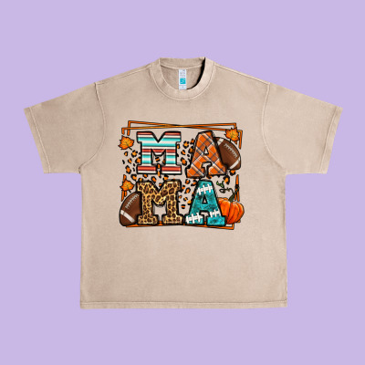 Fall American Football Autumn Mama Urban Heavy Tee Designed By Lillyallendesigns