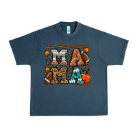 Midnight Navy Fall American Football Autumn Mama Urban Heavy Tee - LillyAllenDesigns
