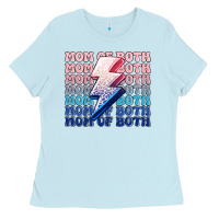 Baby Blue mom of both boy and girl Ladies Tee - MaliasSmallBusiness
