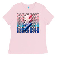 Bubblegum Pink mom of both boy and girl Ladies Tee - MaliasSmallBusiness