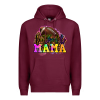 Burgundy football mama Premium Hoodie - OliviaCreatesArt