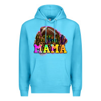 Ocean Blue football mama Premium Hoodie - OliviaCreatesArt