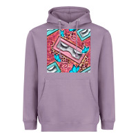 Lavender cosmetic fake eyelashes and butterfly with leopard seamless pattern bb Heavyweight Hoodie - BundleAndBundleShop