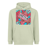 Matcha cosmetic fake eyelashes and butterfly with leopard seamless pattern bb Heavyweight Hoodie - BundleAndBundleShop