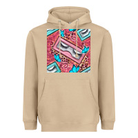 Mushroom cosmetic fake eyelashes and butterfly with leopard seamless pattern bb Heavyweight Hoodie - BundleAndBundleShop