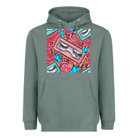 Sage cosmetic fake eyelashes and butterfly with leopard seamless pattern bb Heavyweight Hoodie - BundleAndBundleShop