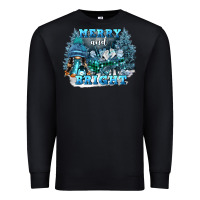 Black merry and bright Premium Sweatshirt - FaDigitalArtStudio