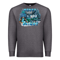 Charcoal Heather merry and bright Premium Sweatshirt - FaDigitalArtStudio