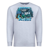 Heather Grey merry and bright Premium Sweatshirt - FaDigitalArtStudio