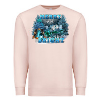 Pale Pink merry and bright Premium Sweatshirt - FaDigitalArtStudio