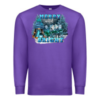 Purple merry and bright Premium Sweatshirt - FaDigitalArtStudio