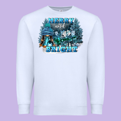 Merry And Bright Premium Sweatshirt Designed By Fadigitalartstudio