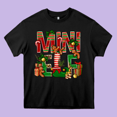 Christmas Mini Elf Heavy Core Tee Designed By Nancycooperartshop