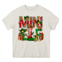 Cream Christmas mini Elf Heavy Core Tee - NancyCooperArtShop