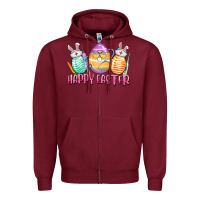 Burgundy Happy Easter Nurse eggs Easter Day Zipper Hoodie - CowGirlArtShop