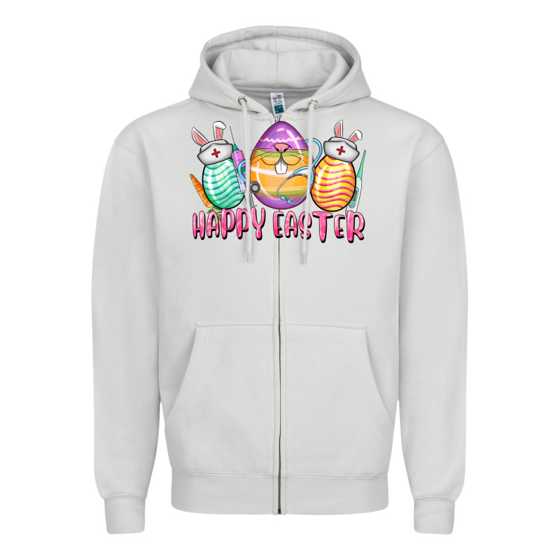 Happy Easter Nurse Eggs Easter Day Zipper Hoodie by CowGirlArtShop | Teevron