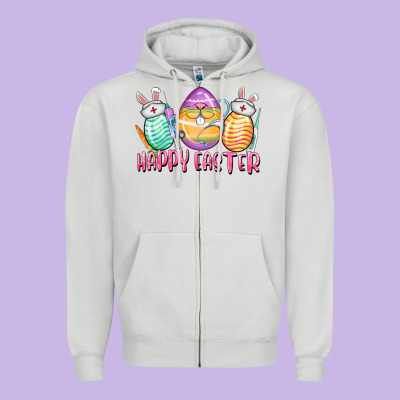 Happy Easter Nurse Eggs Easter Day Zipper Hoodie Designed By Cowgirlartshop