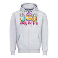 Heather Grey Happy Easter Nurse eggs Easter Day Zipper Hoodie - CowGirlArtShop