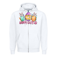 White Happy Easter Nurse eggs Easter Day Zipper Hoodie - CowGirlArtShop