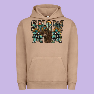 Show Mom Highland Cow Urban Hoodie Designed By Sublimationcraftshop