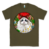 Army Green christmas ragdoll  cat Classic Tee - LillyAllenDesigns
