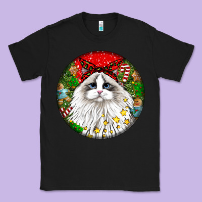 Christmas Ragdoll  Cat Classic Tee Designed By Lillyallendesigns