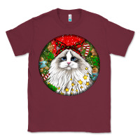 Burgundy christmas ragdoll  cat Classic Tee - LillyAllenDesigns