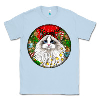 Dusty Blue christmas ragdoll  cat Classic Tee - LillyAllenDesigns