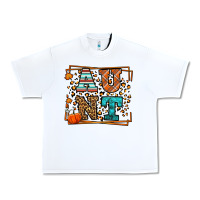 White Fall Autumn Leopard Aunt Urban Heavy Tee - LillyAllenDesigns
