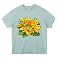 Arona starburst greenburst sunflower Heavy Core Tee - LillyAllenDesigns