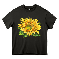 Asphalt starburst greenburst sunflower Heavy Core Tee - LillyAllenDesigns