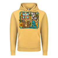 Vintage Mustard western leopard mema Vintage Hoodie - LillyAllenDesigns