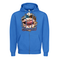True Royal Baseball lips Zipper Hoodie - HowdyJamesFarm