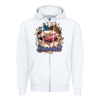 White Baseball lips Zipper Hoodie - HowdyJamesFarm