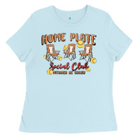 Baby Blue glitter softball Ladies Tee - MaliasSmallBusiness