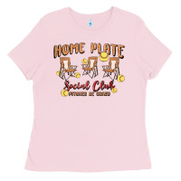 Bubblegum Pink glitter softball Ladies Tee - MaliasSmallBusiness