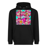 Black hairstylist coffee cups and daisy with leopard seamless pattern bbs Heavyweight Hoodie - BundleAndBundleShop