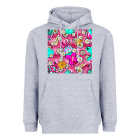 Heather Grey hairstylist coffee cups and daisy with leopard seamless pattern bbs Heavyweight Hoodie - BundleAndBundleShop