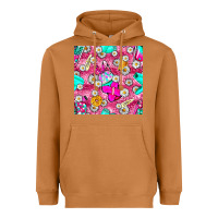 Meerkat hairstylist coffee cups and daisy with leopard seamless pattern bbs Heavyweight Hoodie - BundleAndBundleShop