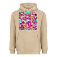 Mushroom hairstylist coffee cups and daisy with leopard seamless pattern bbs Heavyweight Hoodie - BundleAndBundleShop