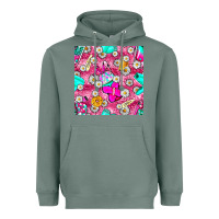 Sage hairstylist coffee cups and daisy with leopard seamless pattern bbs Heavyweight Hoodie - BundleAndBundleShop