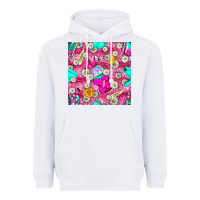 White hairstylist coffee cups and daisy with leopard seamless pattern bbs Heavyweight Hoodie - BundleAndBundleShop