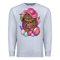 Heather Grey Cowboy Rabbit Easter Premium Sweatshirt - BundleAndBundleShop
