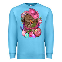 Ocean Blue Cowboy Rabbit Easter Premium Sweatshirt - BundleAndBundleShop